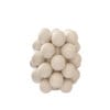 Off-white keramisch vaasje met speelse bolletjes van 19 cm hoog, ideaal voor woondecoratie