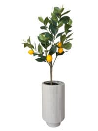 Realistisch kunst citroen boompje van 61 cm met groene bladeren en gele citroenen in pot