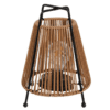 Solar tafellamp 9x19x22 cm in zwart en naturel met warm sfeervol licht voor tuin of interieur