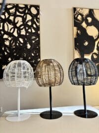 Solar tafellamp 34 cm in zwart wit en naturel voor sfeervolle verlichting op tafel buiten