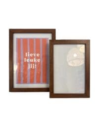 Fotolijst walnoot look in 10x15 en 13x18 cm met warme houtkleur en stijlvolle afwerking