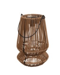 Solar hanger in naturel bruin van 27 cm hangend in tuin voor sfeervolle buitenverlichting