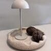 Touch lamp mat beige draadloze dimbare tafellamp met 3 lichtwarmtes en IP44 waterbestendig