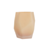 Strakke crème waxinehouder van glas Ø8x10 cm