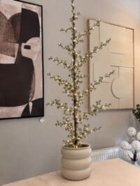 Bloempot-metaal-bruin-creme - Afbeelding 4
