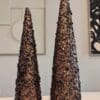Bruine decoratie kerstboom met pailletten in 46 en 56 cm