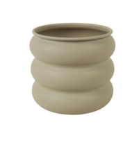 Bloempot-metaal-bruin-creme - Afbeelding 2