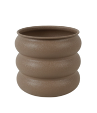 Bloempot-metaal-bruin-creme - Afbeelding 3
